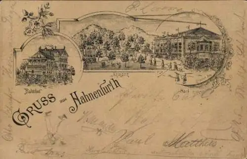 Vorläufer Litho Hahnenfurth Vohwinkel Wuppertal, Bahnhof, Anlagen, Saal