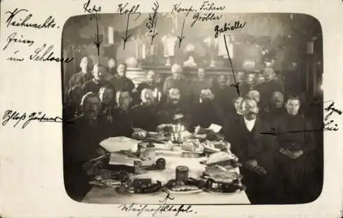 Foto Ak Burghausen an der Salzach Oberbayern, Burgfest, Festgesellschaft, Weihnachtsfeier im Schloss