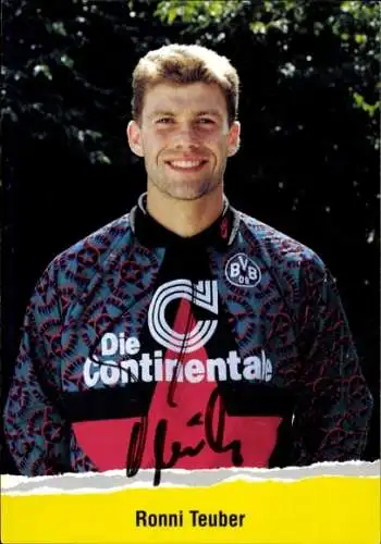 Autogrammkarte Fußballer Ronni Teuber, BVB 09, Borrussia Dortmund, Autogramm