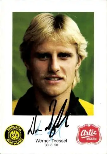 Autogrammkarte Fußballer Werner Dressel, BVB 09, Borrussia Dortmund, Autogramm