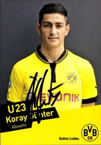 Autogrammkarte Fußballer Koray Günter, BVB 09, Borrussia Dortmund, Autogramm