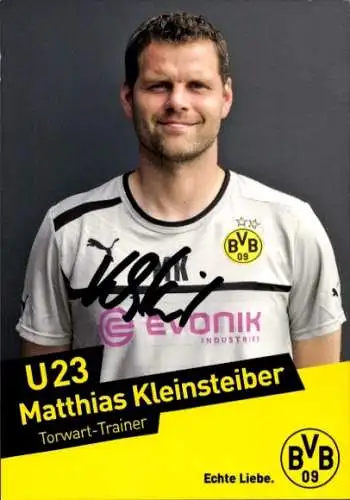 Autogrammkarte Torwart-Trainer Matthias Kleinsteiber, BVB 09, Borrussia Dortmund, Autogramm