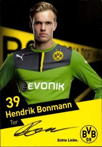 Autogrammkarte Fußballer Hendrik Bonmann, BVB 09, Borrussia Dortmund, Autogramm