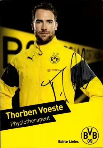Autogrammkarte Physiotherapeut Thorben Voeste, BVB 09, Borrussia Dortmund, Autogramm