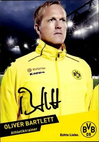 Autogrammkarte Athletiktrainer Oliver Bartlett, BVB 09, Borrussia Dortmund, Autogramm