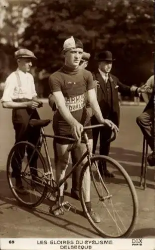 Ak Radrennfahrer Julien Delbecque, Standportrait, Fahrrad