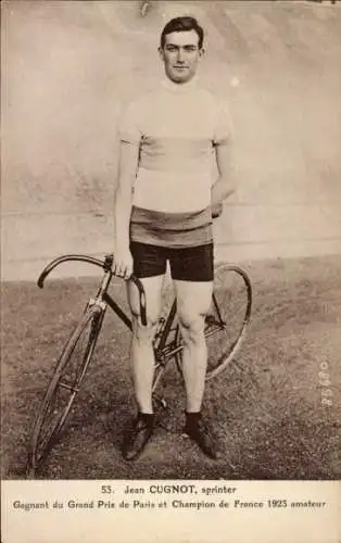 Ak Radrennfahrer Jean Cognot, Sprinter, Französischer Amateur-Meister 1923