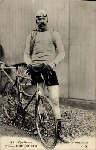 CPA Cycliste Pierre Heusgheim, routier Belge