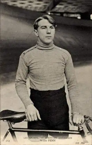 CPA Cycliste Willie Fenn, Sprinter Americain