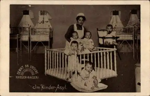 Ak Deutscher Verein für Kinder-Asyle, Denkt an unsere Kriegerwaisen