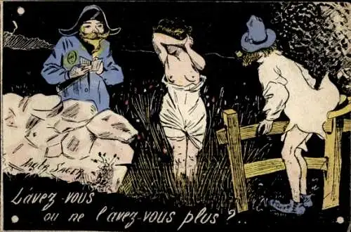 Künstler Ak Sager, Xavier, Lavez vous ou ne l'avez-vous plus