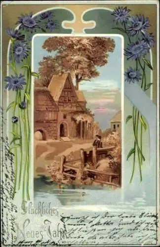 Ak Papenburg im Emsland, ländliches Motiv, Haus, Baum, Blumen, blauer Himmel