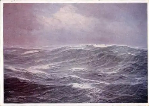 Künstler Ak Holst, J., Bewegte See