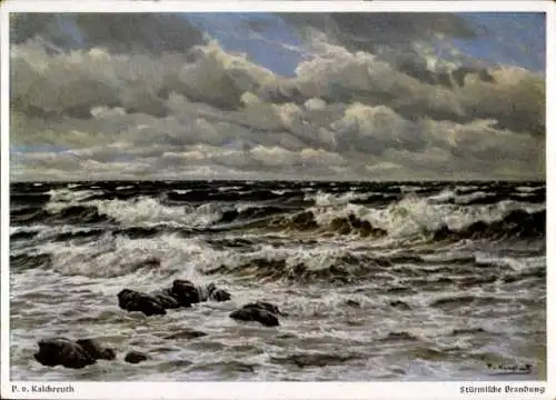 Künstler Ak Kalkreuth, Stürmische Brandung