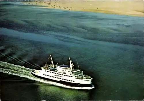 Ak Westerland auf Sylt, Die Fähre MS Wappen von Jörgensby verlässt den Hafen von Westerland au...
