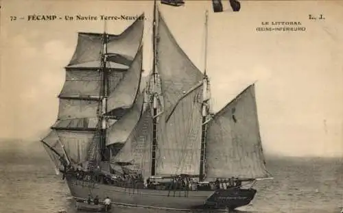 Ak Fécamp Seine Maritime, Segelschiff, das auf dem Meer unterwegs ist