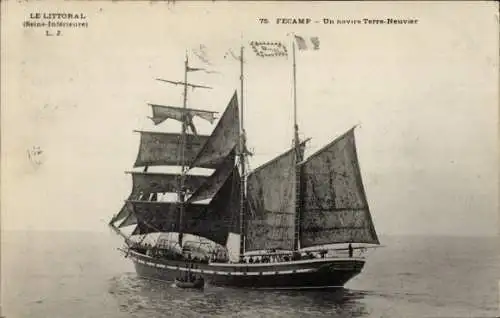 Ak Fécamp Seine Maritime, Segelschiff, französische Flagge