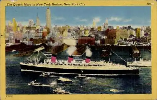 PC New York City USA, Queen Mary in Harbor