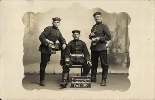 Foto Ak Griesheim bei Darmstadt, Griesheimer Sand 1906, Soldaten