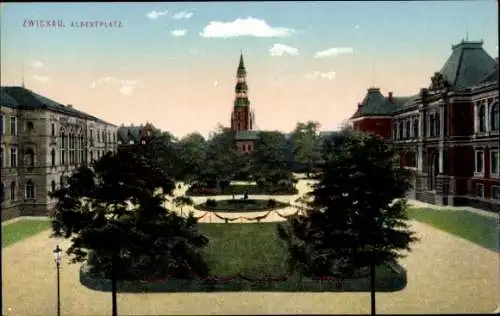 Ak Zwickau in Sachsen, Albertplatz