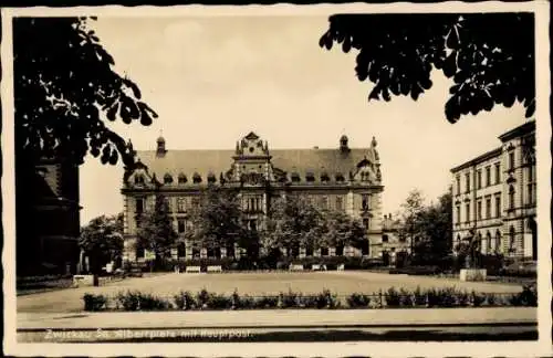 Ak Zwickau in Sachsen, Albertplatz, Hauptpost