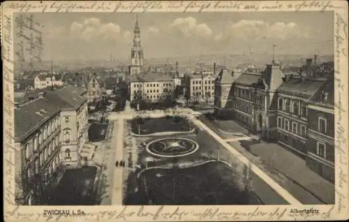 Ak Zwickau in Sachsen, Albertplatz
