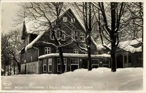 Ak Szklarska Poręba Schreiberhau Riesengebirge Schlesien, Gasthaus zur Sonne
