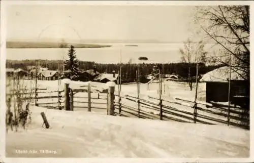 Ak Tällberg Schweden, Gesamtansicht im Schnee