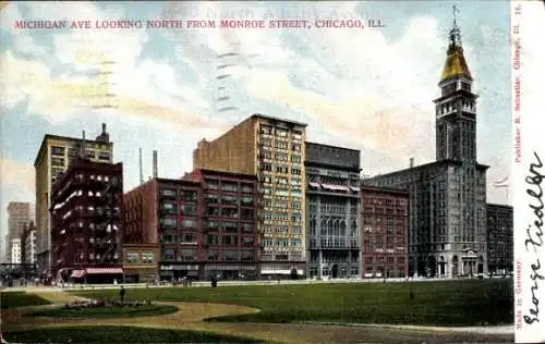 Ak Chicago Illinois USA, Michigan Avenue, Gebäude, Stadtansicht, Postkarte, 1906