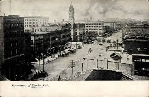 Ak Canton Ohio USA, Panorama von  Stadtansicht, Stadtgebäude, Straßenansicht
