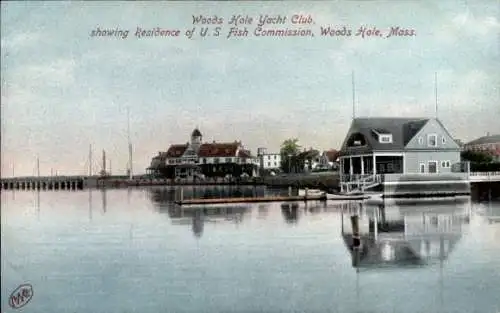 PC Woods Hole Massachusetts USA, Yachr Club, showing Residence of U. S. Fishing Commission