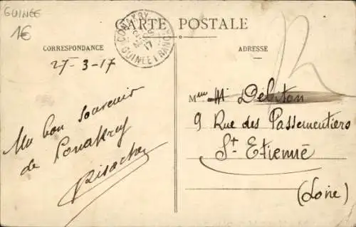 Ak Conakry Konakry Guinea, Statue Ballay