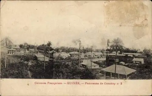 Ak Conakry Guinea, Panorama von Conakry, Kolonien Frankreichs, Landschaft, Gebäude