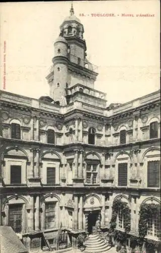 Ak Toulouse Haute Garonne, Hotel d'Assezat,  Architektur, Schwarz-Weiß-Foto