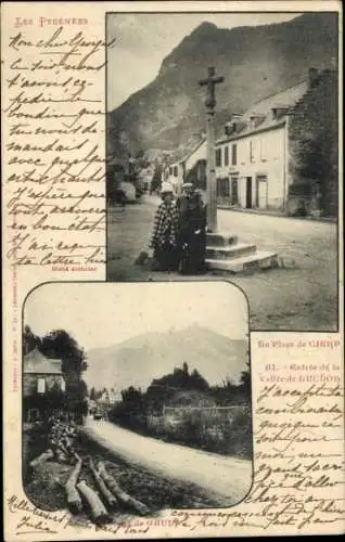Ak Cierp Haute Garonne, Partie am Kreuz, Straßenpartie