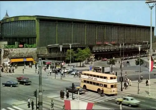 Ak Berlin Charlottenburg, Bahnhof Zoo, Persil Reklame, Bus, Verkehr
