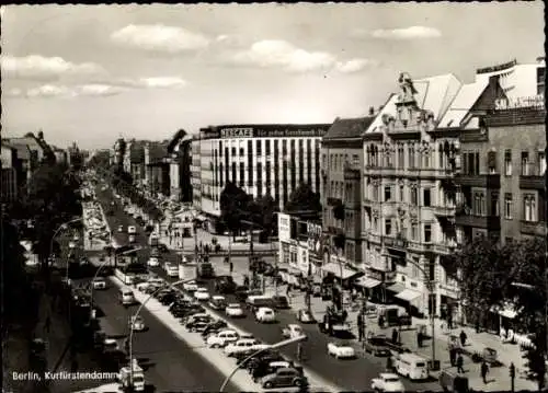 Ak Berlin Charlottenburg, Bahnhof Zoo, Kurfürstendamm, NESCAFE Werbung,  Autos und Gebäude