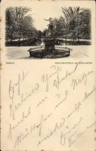 Ak Berlin Tiergarten, Goldfischteich im Tiergarten