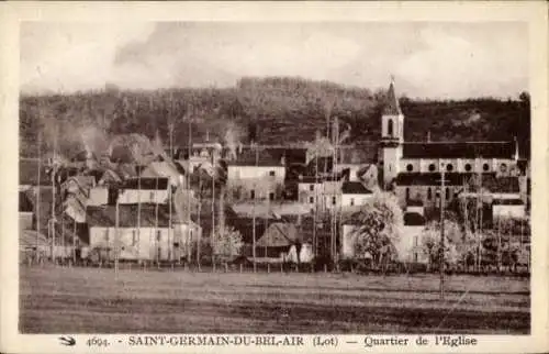 CPA Saint Germain du Bel Air Lot, Quartier de la Église