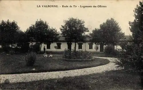 Ak La Valbonne Ain, Ecole de Tir, Logements des Officiers, Gartenlandschaft
