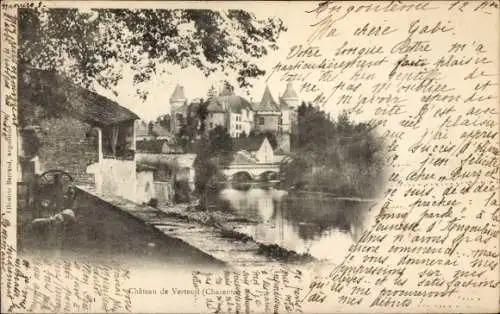 CPA Abzac Charente, Château de Verteuil