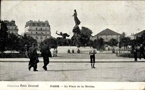 Ak Paris, Place de la Nation, Denkmal