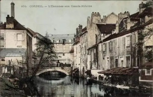 Ak Corbeil Essonne, Essonnes aux Grands Mouline, Rivier