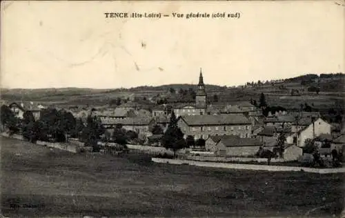 Ak Tence Haute Loire, Stadtansicht, Kirche, ländliche Umgebung