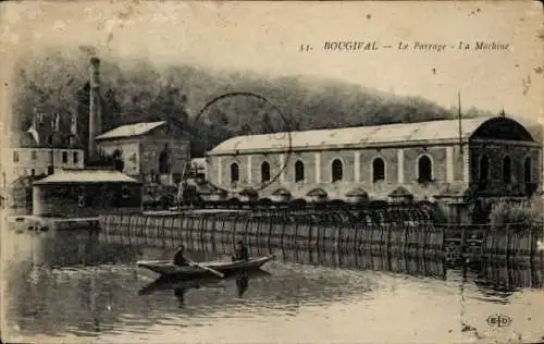 Ak Bougival Yvelines,  Wasseransicht, Gebäude, Boot, Natur, Industrie, Historisch