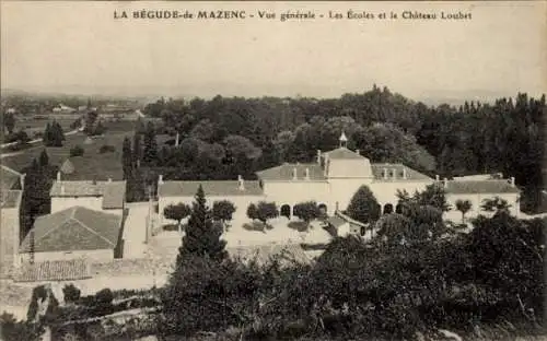 Ak Chateauneuf de Mazenc Drome, Gesamtansicht, Schule, Schloss