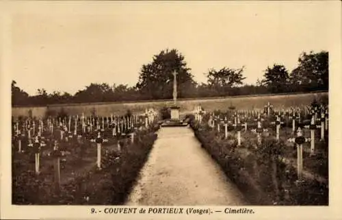 Ak Portieux Vosges, Cimetière