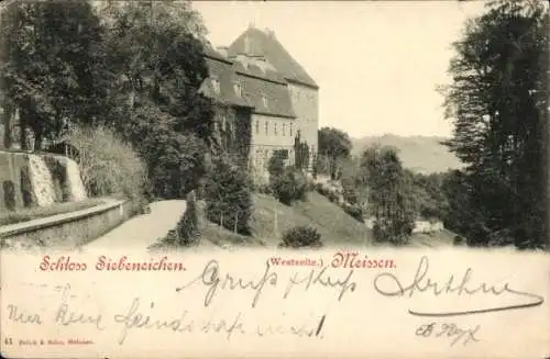 Ak Siebeneichen Meißen in Sachsen, Schloss, Westseite