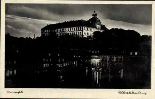 Ak Weißenfels an der Saale, Schlossbeleuchtung