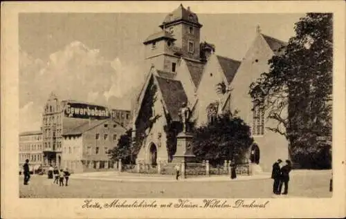 Ak Zeitz im Burgenlandkreis, Michaeliskirche, Kaiser-Wilhelm-Denkmal
